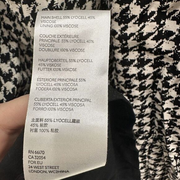 Maeve Dress Small Houndstooth Black White Anthropologie Fall - Picture 6 of 8